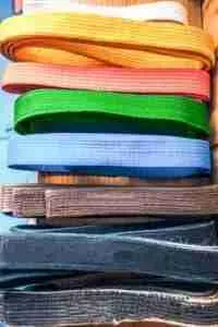 Martial arts, brown, orange, blue and black belts